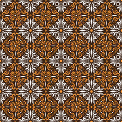 Elegant flower motifs on Central Java batik with soft golden brown color design.
