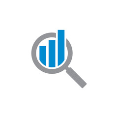 Magnifying Graph Vector , Finance Logo