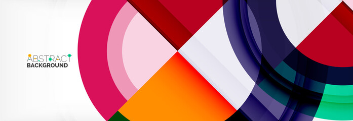 Obraz premium Round shapes, triangles and circles. Modern abstract background