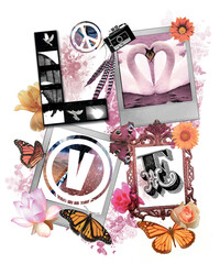 love theme mixed media design 