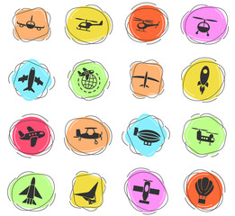 air transport icon set