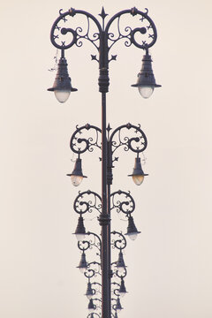 Old fashioned ornate lamp posts. Veracruz, Mexico