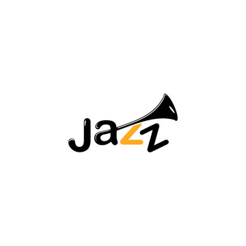 Jazz With saksofon logo template
