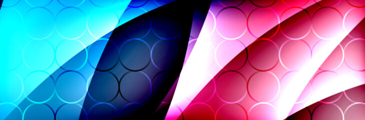 Fluid gradient neon color waves, vector abstract background