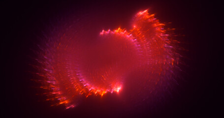 3D rendering abstract multicolor fractal light background