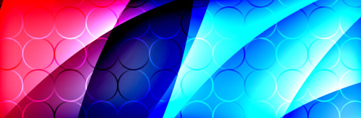 Fluid gradient neon color waves, vector abstract background