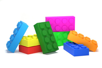 Colored toy bricks constructor elements