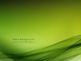 Obraz premium Modern green wave design background