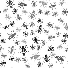 Black Termite icon isolated seamless pattern on white background. Vector.