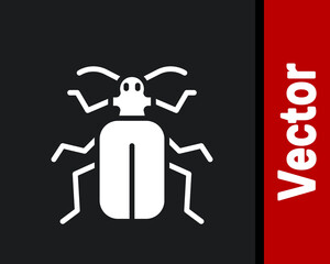 White Chafer beetle icon isolated on black background. Vector.