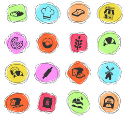bakery icon set