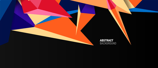 3d low poly abstract shape background vector illustration