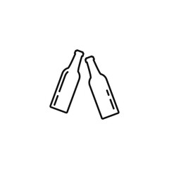 two beer or ale bottles. Bar, pub, brew symbol. Alcohol, drinks shop, stor, menu item icon.