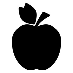 Silhouette of black apple. Vector black apple.