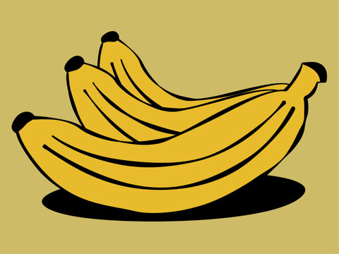 Cartoon bananas AI. Bananas illustration vector illustration.
