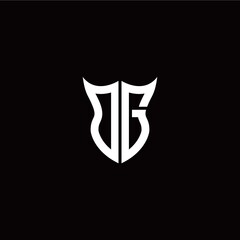 Initial O G letter with unique shield style logo template vector