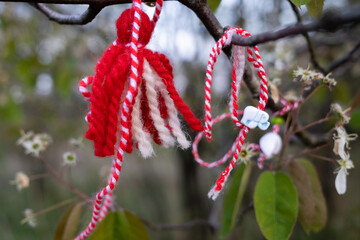 red white bracelet in tree for eastern orthodox easter 
