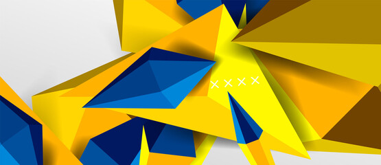 3d low poly abstract shape background vector illustration