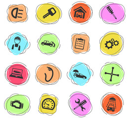 Car service simply icons