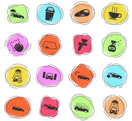 Car wash simply icons