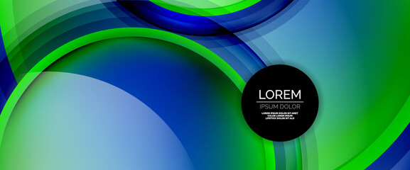 Circles and bubbles abstract background. Fluid liquid round shapes for web banner, app or poster