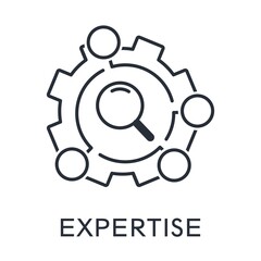 Expert skill.  Vector linear icon isolated on white background.