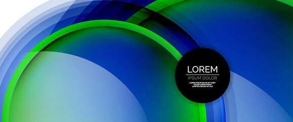 Circles and bubbles abstract background. Fluid liquid round shapes for web banner, app or poster