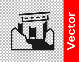 Black Ancient ruins icon isolated on transparent background. Vector.