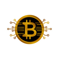 bitcoin icon vector