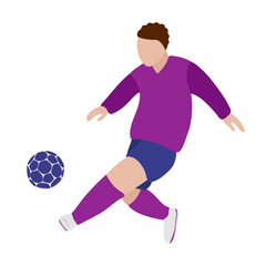 Fototapeta na wymiar Male Person is playing soccer. Football clip art. Stock vector illustration.