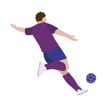 Male Person is playing soccer. Football clip art. Stock vector illustration.