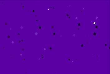 Light Purple vector background with triangles, circles, cubes.