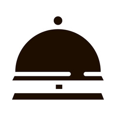 Reception Equipment Bell Vector Icon. Table-bell Reception Device Hotel Performance Of Service Equipment Pictogram. Business Hostel Items Monochrome Illustration