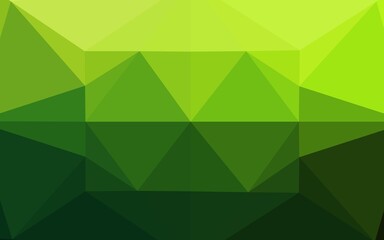 Light Green vector shining hexagonal background. Creative geometric illustration in Origami style with gradient. Triangular pattern for your business design.
