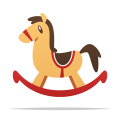 Rocking horse toy vector isolated illustration