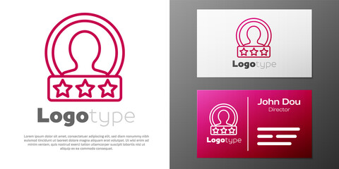 Logotype line Create account screen icon isolated on white background. Logo design template element. Vector.