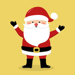 Christmas decoration. Happy Santa Claus icon. Vector