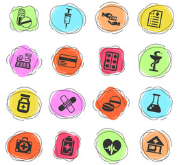 drug store icon set