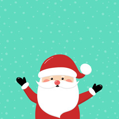 Santa Claus on empty background. Christmas ornament. Vector