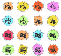 marketing and e-commerce icon set