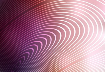Light Pink vector background with curved lines.