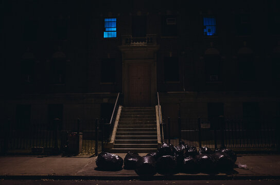 Garbage bags on the street
