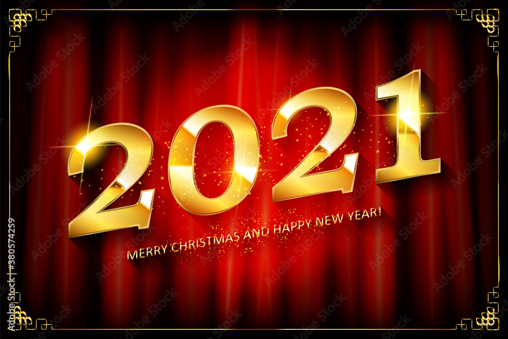 Wall mural happy new year 2021