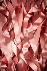 pink ribbon on a satin background