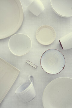 白い食器の集合