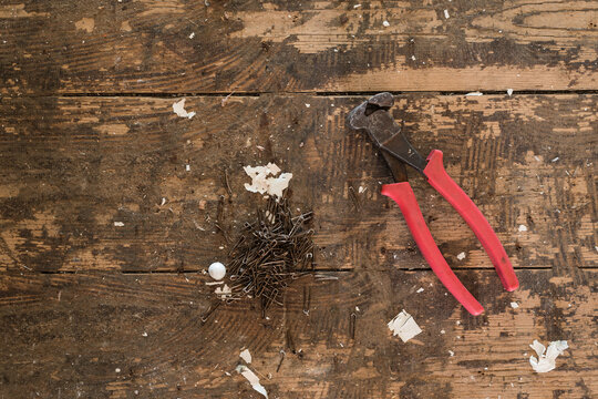renovation project, removing nails from hardwood flooring