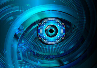 Blue eye cyber circuit future technology concept background