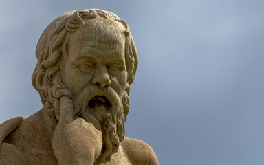 Socrates portrait sculpture, the ancient Greek philosopher, Athens Greece