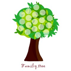 Family tree colorful sketch. Flat design graphic design element on white stock vector illustration for web, for print