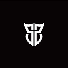 Initial S Z letter with unique shield style logo template vector
